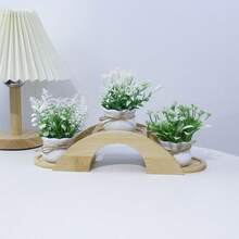 1 pièce/4 pièces Mini plantes artificielles en pot, série verte de fleurs et verdure artificielles, décoration pour la maison, le bureau/le bureau/la table à manger/la coiffeuse - Vert - Voir 9