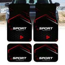 4pcs Sport Printed Car Floor Mats - Durable Polyester Carpet Liners, And Practical, Ideal Gift Choice, Long-Lasting, Fit For Trucks, Sedans, SUVs And More - Sport - View 13