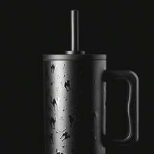 - Vaso de Halloween de 40 onzas con asa y tapa de popote, a prueba de fugas, botella de agua de acero inoxidable aislada, de viaje, regalos para mujeres, hombres, él, ella, firma - Halloween: fantasmas lindos - Ver 4