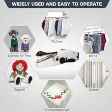 Máquina De Coser Portátil,Máquina de Coser de Mano para Etiquetas de Ropa,Dispositivo Portátil para Principiantes de Menos,Recargable por USB,Mini Cosedora de Alcantarillado del - Negro - Ver 5
