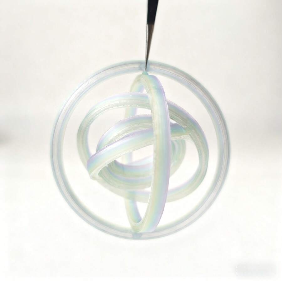 3D打印减压戒指，PLA材质，新奇玩具，互动旋转游戏道具，趣味礼物，成人休闲聚会玩具，指尖玩具减压新奇旋转陀螺，圣诞节、生日、新年礼物 - 彩色 - 查看 1