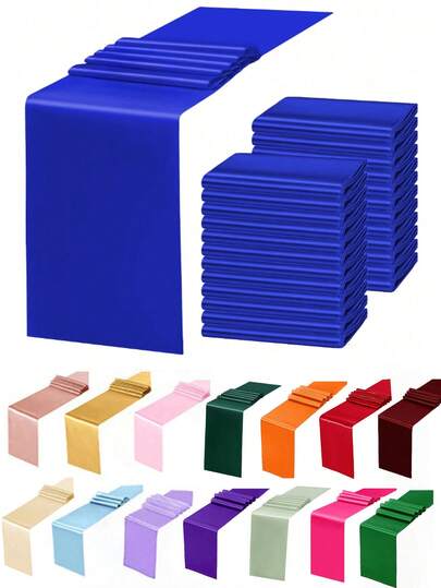 1pc/5pcs/10pcs Satin Table Runner Ribbon Table Runner, Suitable For Home, Party, Wedding, Restaurant, Hotel, Event, Birthday Decor