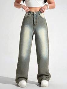Women Jeans - MILITARY GREEN AB - View 2
