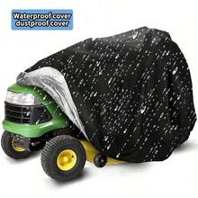 210D黑色牛津布割草机罩，防水防尘，带紫外线防护 - 全天候户外存放，适用于宽度达139.7厘米的割草机，适用于骑乘式割草机、全地形车、拖拉机 - 尺寸可调节，耐用庭院设备罩，摩托车雨罩，骑乘式割草机罩 - 彩色 - 查看 2