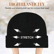 67 Six Seven Mystery Knitted Hat - 67 Number Design Unisex Winter Style, Elastic And Warm, Suitable For All Seasons, Hip-Hop Style With Iconic 67 Logo, Casual And Christmas Gift Accessory - 黑色6 - 查看 5