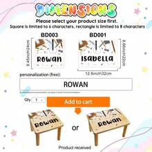 Childlike Wooden Custom Bench |Suitable For Gifts For Babies.There Are A Variety Of Patterns And Styles, Suitable For Children's Rooms.Support Name Customization, Print The Baby's Name On The Bench, Full Of Ceremony~ Stable Solid Wood Legs + Rounded Corners, And Practical.
