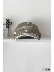 Unisex Camouflage Baseball Cap, Streetwear Adjustable Snapback Hat, Wide Brim Distressed Denim Washed Soft Crown Cross Embroidered Cap - Multicolor - View 15