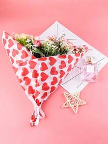 50张情人节红色心形包装纸，每张尺寸为19.7*13.6英寸，适用于情人节礼物、鲜花、礼品袋、瓶套、礼品盒、婚礼、周年纪念日和生日，也适用于DIY工艺礼品袋和婚礼派对装饰。 - 紅色 - 查看 10