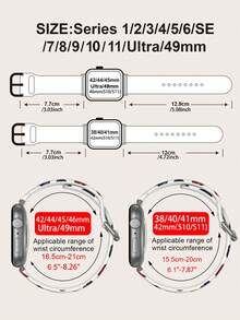 1pc Red & Blue Heart-Shaped Soft, Elastic, Breathable Replacement Wristband Strap For Apple Watch 38mm 40mm 41mm 45mm 44mm 42mm 49mm, Fashionable Casual Multi-Color Silicone Watch Band Compatible With Apple Watch Ultra, Series 10/SE/9/8/7/6/5/4/3/2/1 - Multicolor - View 6