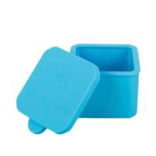 Caja de distribución de alimentos de silicona para niños, contenedor de aperitivos de 2/4 pulgadas, color rojo/rosa/púrpura/verde/naranja/azul, 1/3 Uds. - cuadrado azul - Ver 12