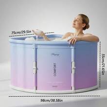 1pc Foldable Bathtub For Adults, Portable Large Capacity Spa Tub, Space-Saving Compact Design, Health & Personal Care Bathroom Accessory, Easy Storage & Carry, No Electricity Needed
