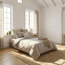 3 Pieces Turkish Cotton Woven Duvet Cover Set | Duvet Cover and Pillowcase, Modern Bedding for Bedroom, 135*200 cm, 150*200 cm, 200*200 cm, 200*220 cm, 220*240 cm - 深灰色 - 查看 7