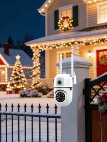 Cámara de inalámbrica para exteriores IP66 resistente al agua - Cámara de monitoreo para el hogar, el patio y la ventana con detección de movimiento, regalo de Navidad - Blanco y Negro - Ver 6