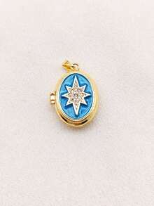 1pc Unique European & American Niche Design High-End Creative Fashion Colorful Drip Oil Photo Box Copper Gold-Plated Pendant Jewelry For Women - Multicolor - View 10