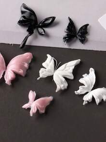 1个蝴蝶美甲3D硅胶雕刻模板 - 高品质柔韧硅胶超薄可重复使用DIY美甲工艺模具 - 無色 - 查看 4