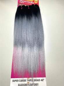 Caribbean Jumbo Colored Hair For Caribbean Box Braids Janet Super Jumbo Color Unicorn Braid - Black Grey - 查看 2