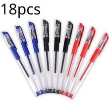 6-15pcs/Set European Standard Neutral Carbon Office Signature Pens, 0.5mm Tip, Red, Blue, Black, Student Stationery, Back To School Season - Multicolor - View 15