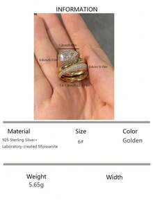 2er-Set Luxuriöser S925 Silber Ring mit 4,0 Karat Moissanit-Wassertropfen-Design, geeignet für Verlobung, Hochzeit, Feriengeschenk