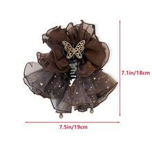 1个新款水钻网状亚克力发爪夹，复古优雅闪亮水钻蝴蝶网状大号发夹，发爪，适合日常、节日、派对、情人节、生日礼物