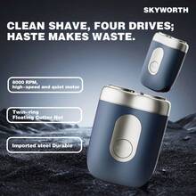 SKYWORTH Creavi 超跑系列迷你电动剃须刀 | 8000 转/分钟高速静音马达 | 双浮动刀网 | 9*2 自磨刀片 | IPX7 级防水 | 高级金属质感 | 流线型超跑设计 | 掌上便携 | Type-C 快速充电 | 精美礼盒包装 - 彩色 - 查看 15