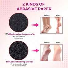 60Pcs/Box Replacement Roller Sheet For Foot Care Tool, Head Electronic Pedicure Foot File Hard Skin Remover Refills,Universal Extra Coarse Replacement Roller Refill Heads Electronic Perfect Foot File Electric Callus Remover Accessories For Pedicure, Sanding Sheets For Foot Care, Household Items For Men & Women - Foot Grinding Pads - View 5