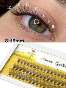 60pcs/Set Natural Look False Eyelashes, 10D, 6~15mm Length, Long-Lasting, Suitable For Party And Occasions - C - View 1