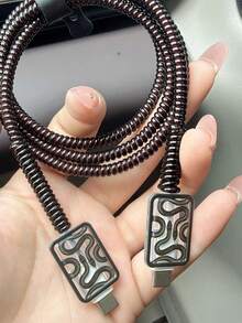 5pcs Black Snake TPU Charging Cable & Adapter Protector Case, Compatible With Apple 40W Charger And 17 Series