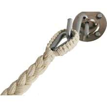 DesignYourHammock.com Sogas para Hamaca con Argolla y Guardacabos 1 Par (Natural) - Natural - Ver 1