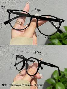 3 piezas Gafas con adorno de cristales de imitación en forma oval, material de PC, ligero, estilo Y2K, adecuado para uso diario en la oficina, ir y venir, vuelta al colegio, juegos, fiestas, campus - A - Ver 4