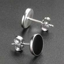 1 Pair Ear Piercing Earrings For Men And Women Punk Stainless Steel Earrings Fashion Earrings Party Dating Holiday Gifts - màu đen - Xem 11