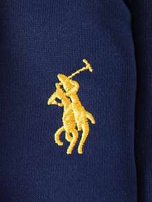 2 件套女婴休闲纯色拼布圆领长袖上衣（带口袋）和裤子套装，春秋 - 寶藍色 - 查看 9