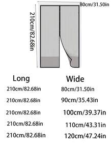 1件装磁性按扣防蚊魔术窗帘 - 涤纶包边自动闭合磁性纱窗窗帘 - 彩色 - 查看 2