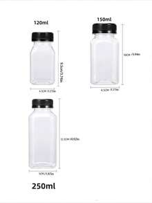 12pcs 250ml/8.4oz Plastic Juice Bottles, Transparent Plastic Bottles With Lids, Milk Bottles, Water Bottles, Children's Empty Bottles, Leak-Proof Reusable Plastic Juice Bottles - Multicolor - View 7