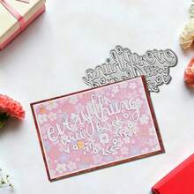 Troqueles de corte para mensajes creativos de tarjetas de felicitación, herramienta de fabricación de tarjetas, plantillas de troquelado para hacer tarjetas de regalo, kit de manualidades de scrapbooking y estampado para álbumes DIY - Plateado - Ver 4