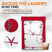 BlueStars 2PCS Washing Machine Covers For Top-Load - Premium Outdoor Protection For Most Washer Dryer Cover - W29x D28x H43 (Black) - ColorE - 查看 5