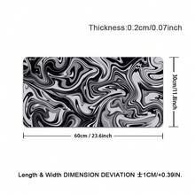 1pc Black & White Topographic Map Large Mousepad, Office Computer Gaming Accessory, Rubber Edged Keyboard Mat, Mouse Pad, Non-Slip Laptop Desk Pad - Multicolor - View 16