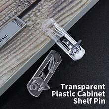 50 Pcs Plastic Locking Shelf Pins 6.9mm 3/4 Clear Plastic Locking Shelf Support Nail Clips For 6.8-6.9mm Diameter Nail Holes And Slightly Larger Than 20-21mm Cabinet Shelves - As Pic - View 6