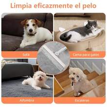 Escoba de Goma Escoba para Pelo de Perro Jalador para Pisos Giratorio 180° Raspar y Barrer con Dientes de Peine Herramienta Multiusos para Limpieza de Suelos y Ventanas Blanco - Blanco - Ver 6