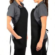 1-Piece Classic Black Multi-Function Apron | Adjustable, Large 3-Pocket, Unisex | Ideal For Kitchen, Restaurant, Cooking, Grilling & Food Service | Chef & Server Aprons For Wholesale - Black - View 4