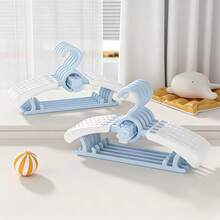10/20 piezas Perchas de plástico ajustables y expandibles para ropa de bebé, perchas antideslizantes para niños, adecuadas para ropa de recién nacidos y niños - Celeste - Ver 1