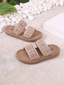 1双女童厚底拖鞋，夏季百搭软底沙滩鞋 - 駝色 - 查看 15