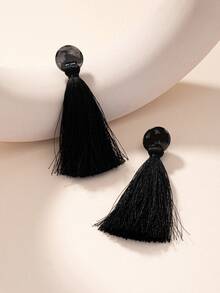 1 Pair Handmade Minimalist Tassel Earrings, Versatile For Women, Suitable For Holidays, Daily Wear, Parties, Weddings, Great As Gifts