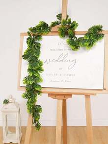 1/2片人造龟背竹叶，仿真绿萝常春藤，逼真热带棕榈叶花环，栩栩如生的仿真龟背竹叶，丛林叶植物，热带叶藤，无需浇水即可将自然带入室内，是家居、办公室、活动的理想装饰，不会枯萎或褪色，适用于卧室、房间、婚礼、室内/室外墙面装饰 - 彩色 - 查看 3