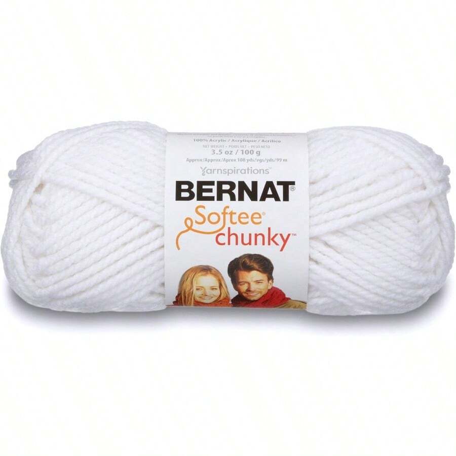 Bernat Softee Chunky Yarn White Single Ball - Blanco - Ver 1