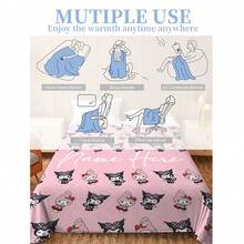 1 buah Selimut Flanel Bermotif Tema Sanrio, Nama Dapat Disesuaikan, Gaya Manis & Keren - Cocok untuk Semua Musim, Lembut, Sempurna untuk Sofa, Tempat Tidur, Luar Ruangan - Hadiah Ulang Tahun dan Liburan yang Sempurna untuk Keluarga dan Teman - MultiWarna - View 7