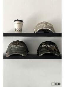 Unisex Camouflage Baseball Cap, Streetwear Adjustable Snapback Hat, Wide Brim Distressed Denim Washed Soft Crown Cross Embroidered Cap - Multicolor - View 5