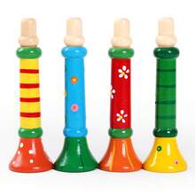 1pc Random Wooden Mini Horn, Wooden Whistle Music Toy, Rhythm Instrument, Educational Development Party Supplies - Multicolor - View 5