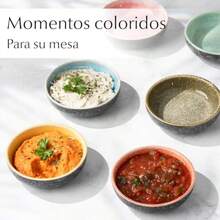 - Set de 6 Mini Cuencos para Dip 90 ml Cuenco para Acompañamientos Cuenco para Salsa de Soja Cuenco para Dip Pequeños Cuencos para Snacks - Colección Las Palmitas - Mezclado - Ver 5