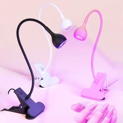 Đèn UV Nail cổ ngỗng UV cho móng gel Đèn sấy móng Flash Cure có kẹp, Đèn LED cầm tay Gel chuyên nghiệp DIY Nail Salon, Đen, Trắng, Hồng