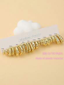 10-40对欧美最新时尚款式，塑料和ABS材质，时尚镀金C形耳环，流行女士耳环